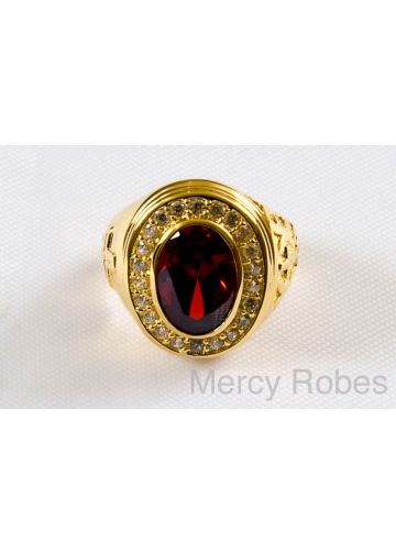 Mens Clergy Ring Style 002 (Red)