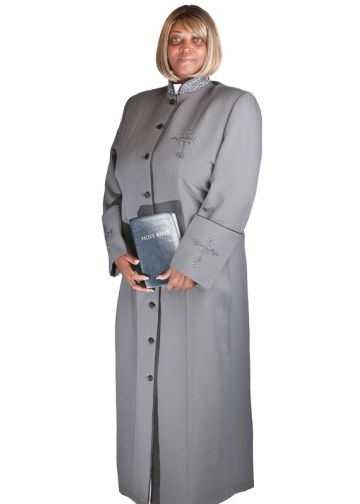 Womens Clergy Robe LR142 (Grey/Black)