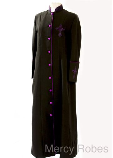 Womens Robe LR142 (Black/Purple)