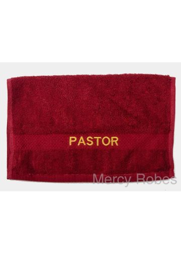 Preaching Hand Towel Pastor (Burgundy/Gold)