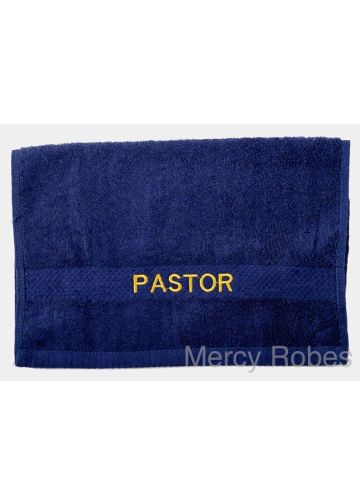 Preaching Hand Towel Pastor (Navy/Gold)