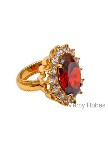 Womens Clergy Apostle Ring Subs496 (G-Red)