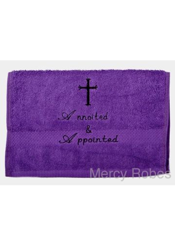 Preaching Hand Towel Annoited & Appointed (Purple/Black)