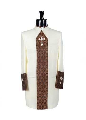 Clergy Jacket 006 (Cream/Blk-Gold Shield)