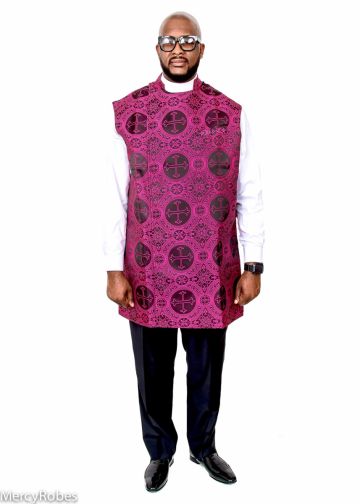 Clergy Apron (Fuchsia/Black LT)