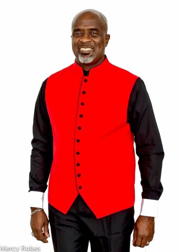 Mens Clergy Vest (Red/Black)