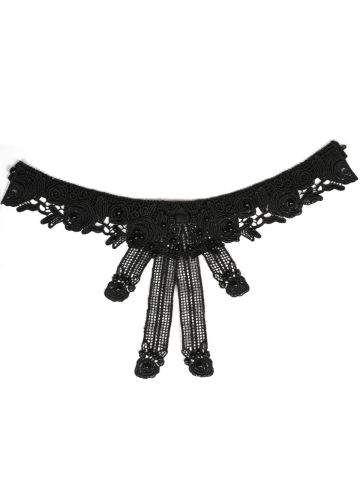 Womens Lace Preaching Band Black  05