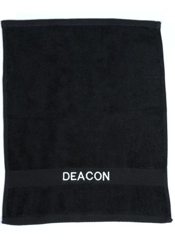 Preaching Hand Towel ( DEACON) BLACK-WHITE