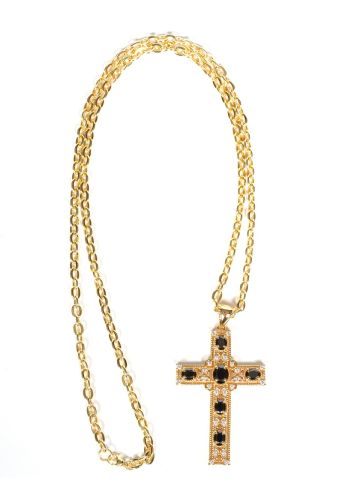 Pectoral Cross With Chain Style Gen01 (G BLACK)  2" W X 2.75" H