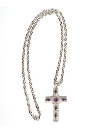 Pectoral Cross With Chain Style Gen01 (S P) 2" W X 2.75" H