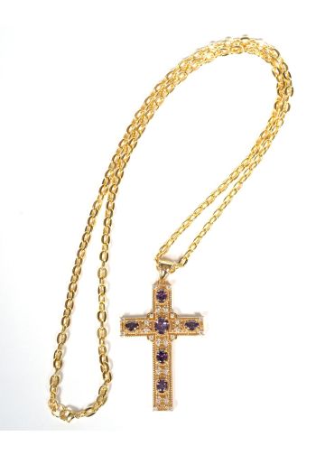 Pectoral Cross With Chain Style Gen01 (G P) 2" W X 2.75" H