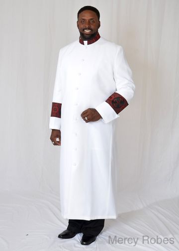 Clergy Robe Style Exd167 (White/Black/Red Liturgical)