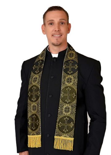 Reversible Visitation Stole (Black-Gold/Cream-Gold LT)