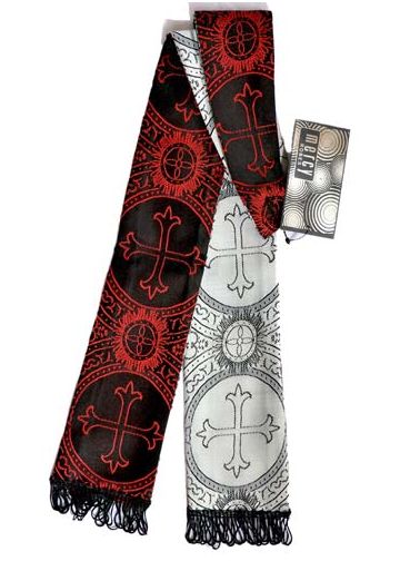 Reversible Visitation Stole Liturgical (Black-Red LT/Silver-Black LT)