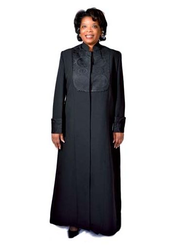 Womens Robe Style LR128 (Black/Black Liturgical)