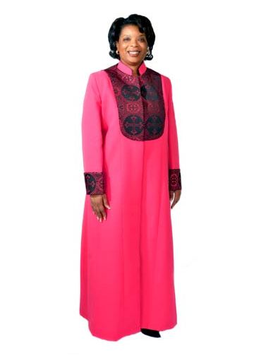 Womens Robe Style LR128 (Pink/Black-Fuchsia Liturgical)