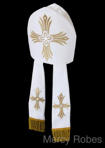 Bishops Mitre (White/Gold) Mt002