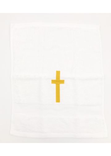 Preaching Hand Towel Cross (White/Gold)