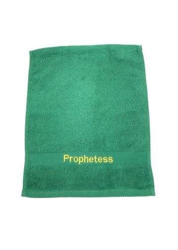 Preaching Hand Towel Prophetess (Green/Gold)