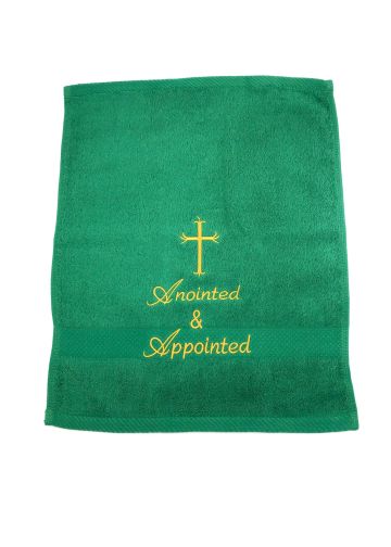 Preaching Hand Towel Anionted & Appointed (Green/Gold)