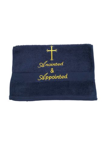 Preaching Hand Towel Anointed & Appointed (Navy/Gold)