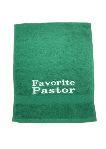 Preaching Hand Towel Favorite Pastor (Green/White)