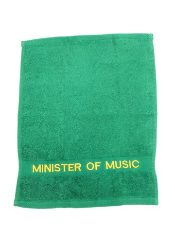 Preaching Hand Towel Minister Of Music (Green/Gold)