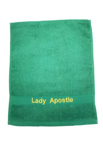 Preaching Hand Towel Lady Apostle (Green/Gold)