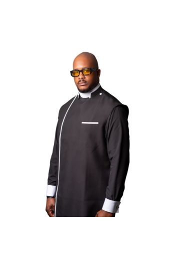 Clergy Apron (Black/White)