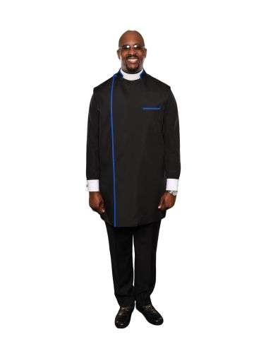 Clergy Apron (Black/Royal Blue)