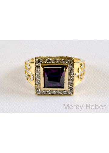 Mens Clergy Ring Style 003 (Purple)