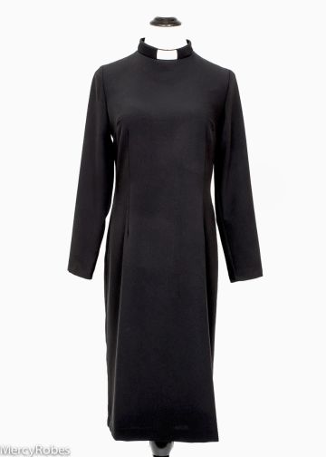 Three Quarter Length Clergy Dress (Black)