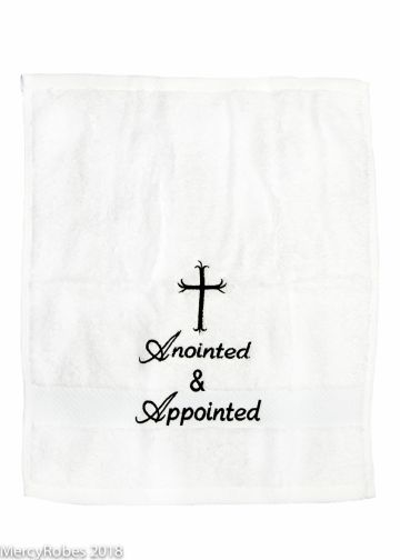 Preaching Hand Towel Anointed & Appointed (White/Black)