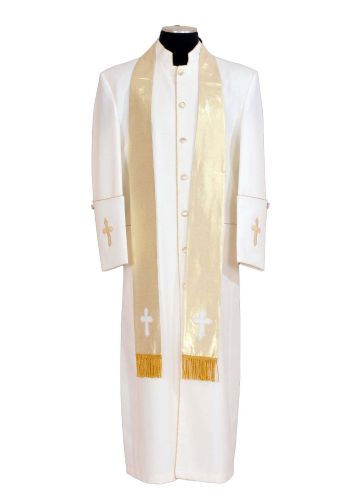 Clergy Robe Style Bae114 (Cream/Gold) With Stole