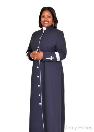 Womens Robe LR151 (Navy/Silver)