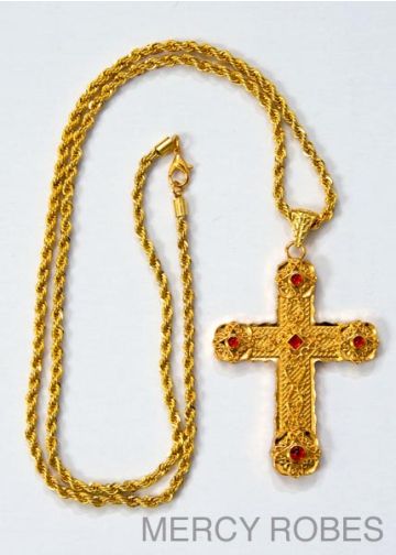 Pectoral Cross With Chain Subs433-G Red