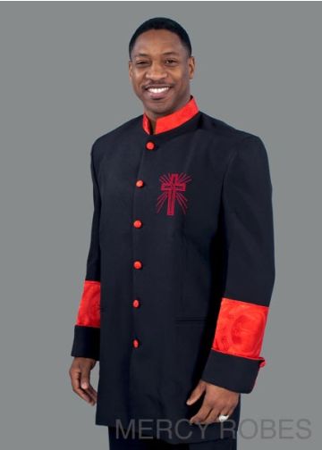 Clergy Jacket Style Cj 036 (Black/Red)