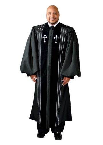 Pulpit Robe Style 07 (Black/White)