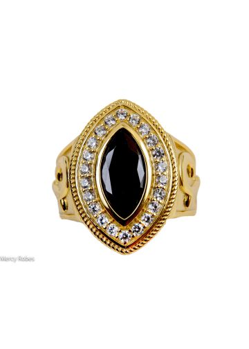 Womens Clergy Pastor Ring Style Marquis(Black) Rnz0492