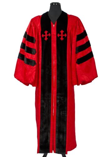 Pulpit Robe Style 7300 (Red Liturgical) With Doctoral Bars