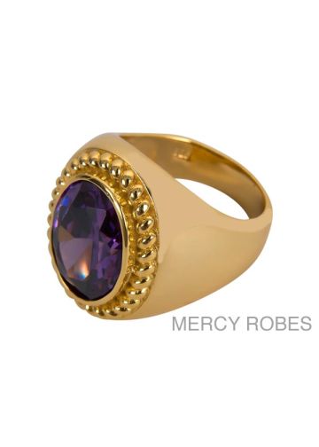 Mens Clergy Ring Subs388 (G-Purple)