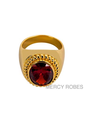 Mens Clergy Ring Subs388 (G-Red)