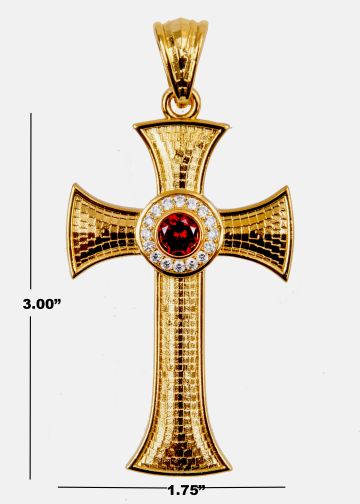 Pectoral Cross Subt35901 (G Red)