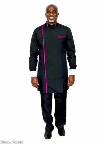 Clergy Apron (Black/Fuchsia)