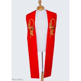 Red Star Clergy Stole, Red Stole, Pentecost Stole, priest high quality stole, Pastoral Stole, Ordination Stole, Red Pastors Stole, R007