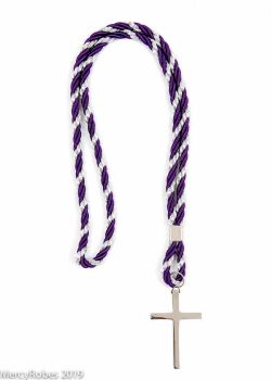 Bishop's pectoral cross cord in white